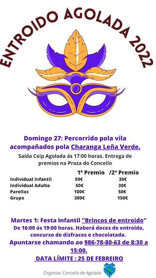 Fechas, información, programa, cartel, imágenes, mapa y ubicación de Entroido  en  Agolada