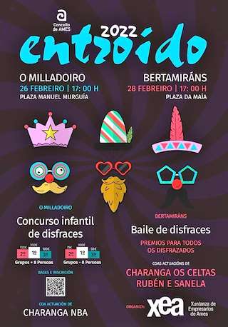 Fechas, información, programa, cartel, imágenes, mapa y ubicación de Entroido  en  Ames