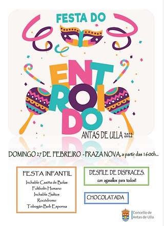 Fechas, información, programa, cartel, imágenes, mapa y ubicación de Entroido  en  Antas de Ulla