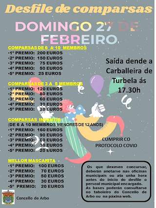 Fechas, información, programa, cartel, imágenes, mapa y ubicación de Entroido  en  Arbo
