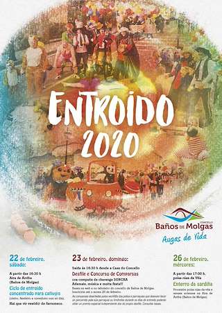 Fechas, información, programa, cartel, imágenes, mapa y ubicación de Entroido  en  Baños de Molgas