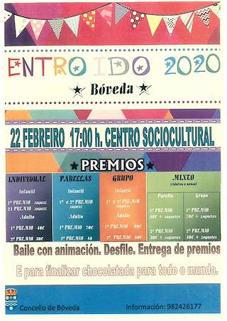 Fechas, información, programa, cartel, imágenes, mapa y ubicación de Entroido  en  Bóveda