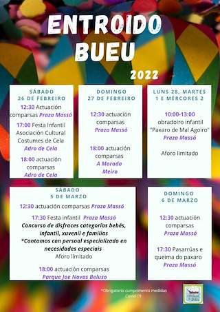 Fechas, información, programa, cartel, imágenes, mapa y ubicación de Entroido  en  Bueu