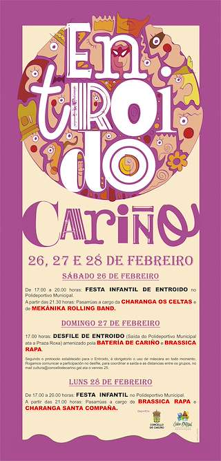 Fechas, información, programa, cartel, imágenes, mapa y ubicación de Entroido  en  Cariño