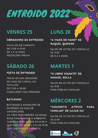 Fechas, información, programa, cartel, imágenes, mapa y ubicación de Entroido  en  Carnota