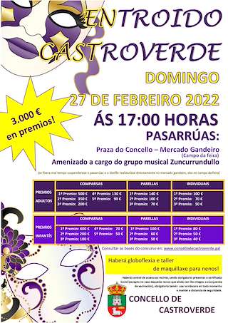 Fechas, información, programa, cartel, imágenes, mapa y ubicación de Entroido  en  Castroverde