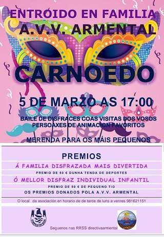 Fechas, información, programa, cartel, imágenes, mapa y ubicación de Entroido de Carnoedo   en  Sada
