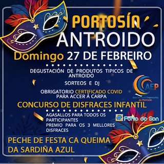 Fechas, información, programa, cartel, imágenes, mapa y ubicación de Entroido de Portosín