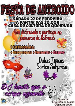 Fechas, información, programa, cartel, imágenes, mapa y ubicación de Entroido de Queiruga  en  Porto do Son
