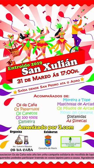 Fechas, información, programa, cartel, imágenes, mapa y ubicación de Entroido de San Xulián  en  Marín