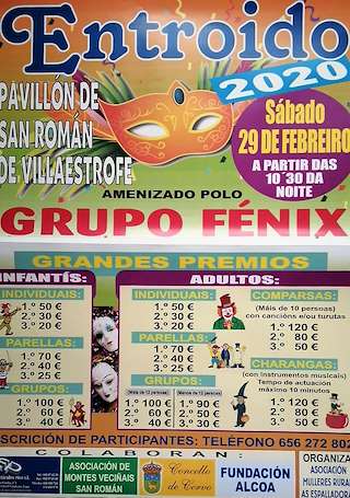 Fechas, información, programa, cartel, imágenes, mapa y ubicación de Entroido de Villaestrofe  en  Cervo