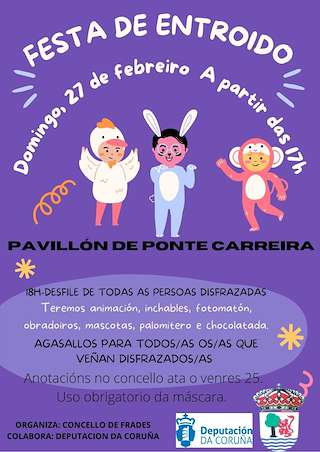 Fechas, información, programa, cartel, imágenes, mapa y ubicación de Entroido  en  Frades