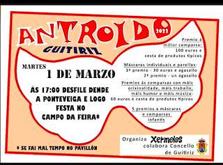Fechas, información, programa, cartel, imágenes, mapa y ubicación de Entroido  en  Guitiriz