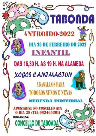 Fechas, información, programa, cartel, imágenes, mapa y ubicación de Entroido Infantil  en  Taboada