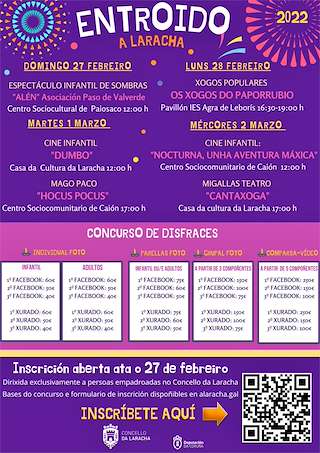 Fechas, información, programa, cartel, imágenes, mapa y ubicación de Entroido  en  Laracha