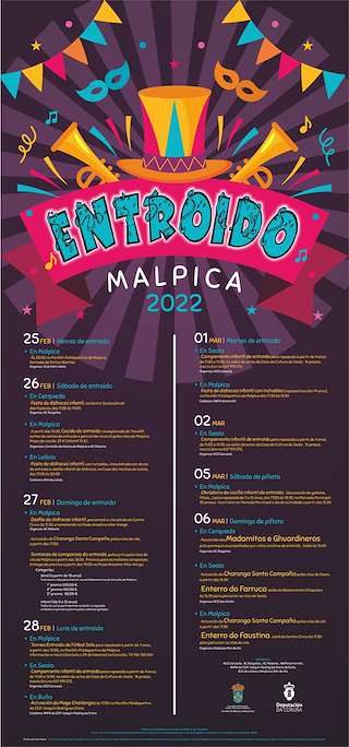 Fechas, información, programa, cartel, imágenes, mapa y ubicación de Entroido  en  Malpica de Bergantiños