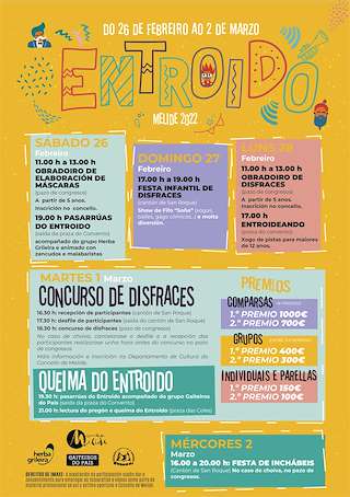 Fechas, información, programa, cartel, imágenes, mapa y ubicación de Entroido  en  Melide