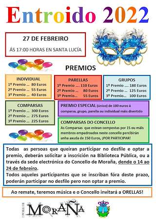 Fechas, información, programa, cartel, imágenes, mapa y ubicación de Entroido  en  Moraña