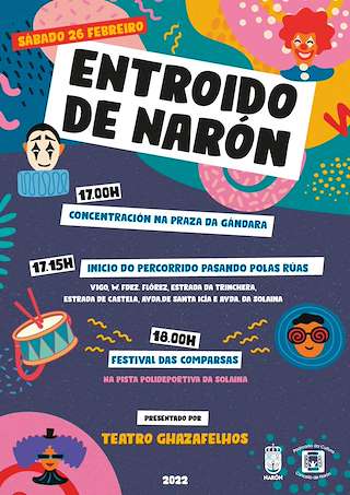 Fechas, información, programa, cartel, imágenes, mapa y ubicación de Entroido  en  Narón