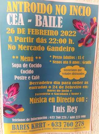 Fechas, información, programa, cartel, imágenes, mapa y ubicación de Entroido  en  O Incio
