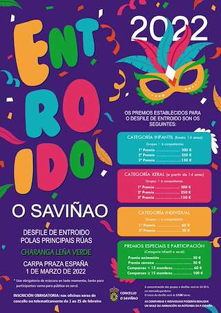 Fechas, información, programa, cartel, imágenes, mapa y ubicación de Entroido  en  O Saviñao