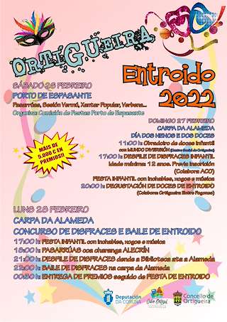 Fechas, información, programa, cartel, imágenes, mapa y ubicación de Entroido  en  Ortigueira