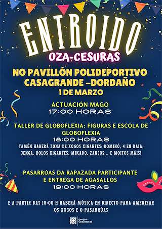 Fechas, información, programa, cartel, imágenes, mapa y ubicación de Entroido  en  Oza Cesuras