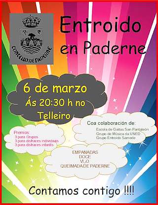 Fechas, información, programa, cartel, imágenes, mapa y ubicación de Entroido  en  Paderne