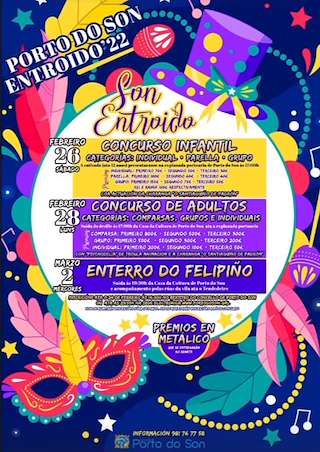 Fechas, información, programa, cartel, imágenes, mapa y ubicación de Entroido  en  Porto do Son