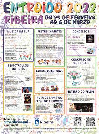 Fechas, información, programa, cartel, imágenes, mapa y ubicación de Entroido  en  Ribeira