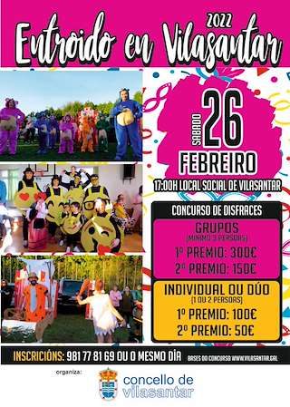 Fechas, información, programa, cartel, imágenes, mapa y ubicación de Entroido  en  Vilasantar