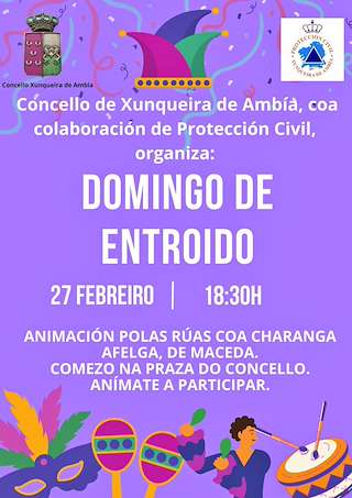 Fechas, información, programa, cartel, imágenes, mapa y ubicación de Entroido  en  Xunqueira de Ambía