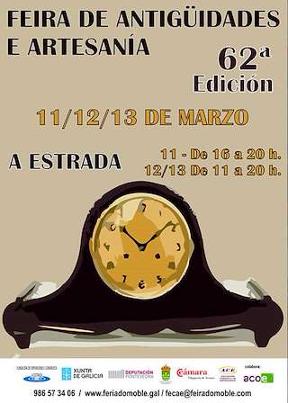 Fechas, información, programa, cartel, imágenes, mapa y ubicación de LXVI Feira de Antigüidades e Artesanía  en  A Estrada