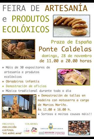Fechas, información, programa, cartel, imágenes, mapa y ubicación de Feira de Artesanía e Produtos Ecolóxicos  en  Ponte Caldelas