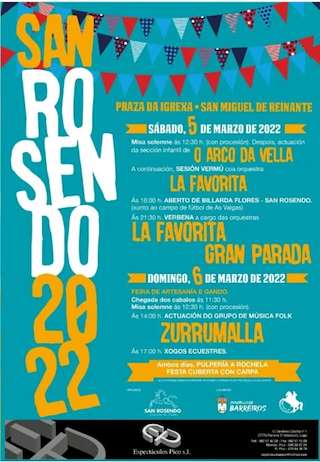 Fechas, información, programa, cartel, imágenes, mapa y ubicación de Feira de San Rosendo de San Miguel de Reinante  en  Barreiros