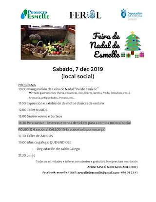 Fechas, información, programa, cartel, imágenes, mapa y ubicación de Feira do Nadal de Esmelle  en  Ferrol