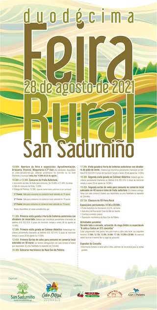 Fechas, información, programa, cartel, imágenes, mapa y ubicación de XIV Feira Rural   en  San Sadurniño