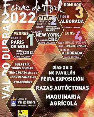 Fechas, información, programa, cartel, imágenes, mapa y ubicación de Feiras do Abril  en  Val do Dubra