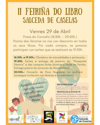Fechas, información, programa, cartel, imágenes, mapa y ubicación de Feiriña do Libro  en  Salceda de Caselas