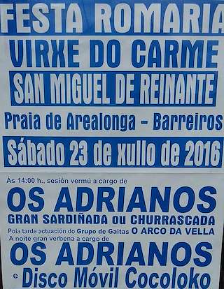 Festa Romería da Virxe do Carme de San Miguel de Reinante en Barreiros
