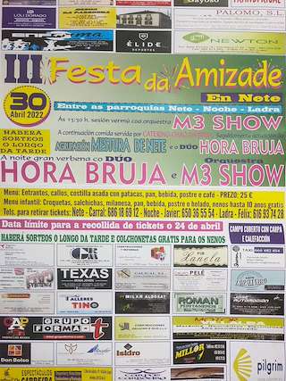 Fechas, información, programa, cartel, imágenes, mapa y ubicación de V Festa da Amizade de Ladra  en  Vilalba