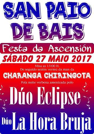 Fechas, información, programa, cartel, imágenes, mapa y ubicación de Festa da Ascensión de San Paio de Bais  en  Agolada