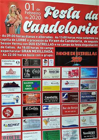 Fechas, información, programa, cartel, imágenes, mapa y ubicación de Festa da Candeloria de Lorbé  en  Oleiros