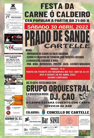 Fechas, información, programa, cartel, imágenes, mapa y ubicación de IV Festa da Carne ó Caldeiro de Prado de Sande  en  Cartelle