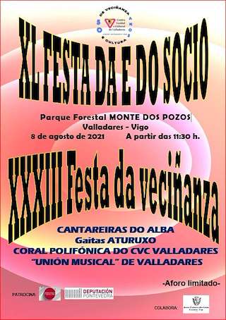 Fechas, información, programa, cartel, imágenes, mapa y ubicación de XLI Festa da e do Socio – XXXV Festa da Veciñanza de Valladares  en  Vigo