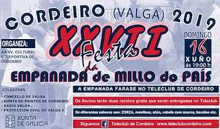 Fechas, información, programa, cartel, imágenes, mapa y ubicación de XXVIII Festa da Empanada de Millo de Cordeiro (2024)  en  Valga