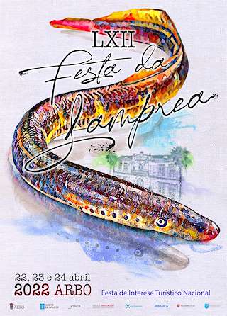 Fechas, información, programa, cartel, imágenes, mapa y ubicación de LXIV Festa da Lamprea  en  Arbo