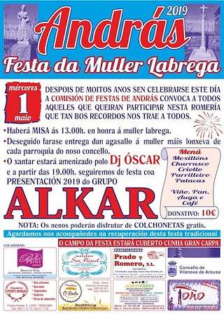 Fechas, información, programa, cartel, imágenes, mapa y ubicación de Festa da Muller Labrega de András  en  Vilanova de Arousa
