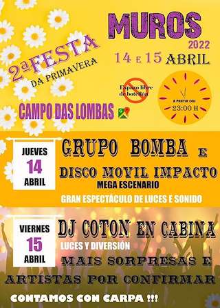 Fechas, información, programa, cartel, imágenes, mapa y ubicación de III Festa da Primavera  en  Muros
