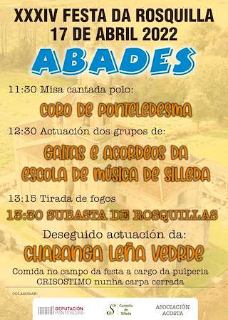 Fechas, información, programa, cartel, imágenes, mapa y ubicación de XXXVI Festa da Rosquilla de Abades  en  Silleda